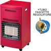 Zenith Stufa Nera GAS 3 Mattoni GPL 4200W + Regolatore, Tubo e fascette BLU/BORDEAUX