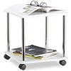 Relaxdays Tavolino da salotto legno carrello con ruote multiuso piccolo tavolo divano carrellino HLP 41,5x40x40cm bianco