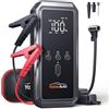YaberAuto Avviatore Emergenza per Auto con Compressore 150PSI 6000A 21800mAh, YaberAuto Booster Avviamento Auto/Moto (Tutti Gas/10.0L Diesel), 12V Starter Batteria con Ricarica Rapida 18W,Uscita DC 160W,Torcia
