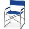 Mediawave Store Sedia Regista Alluminio Pieghevole per Spiaggia Campeggio in Textilene 82x57x55 Blu