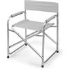 Mediawave Store Sedia Regista Alluminio Pieghevole per Spiaggia Campeggio in Textilene 82x57x55 Grigio