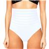 Mediawave Store Panciera Vita Alta Slip Culotte Donna Guaina Contenitiva Modellante in Cotone XL Bianco