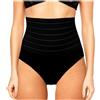 Mediawave Store Panciera Vita Alta Slip Culotte Donna Guaina Contenitiva Modellante in Cotone Nero L