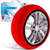 Mediawave Store Set 2 Catene da Neve in Tessuto kit Calze Omologate EN 16662 Auto per Pneumatici L