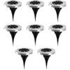Mediawave Store 8 pz Faretto Segnapasso Ricarica Solare 8 LED Luce Fredda Impermeabile Esterno