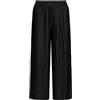 Mediawave Store Pantalone Lungo Donna Estivo Gamba Larga Modello Plisse Texture Largo Vita Alta Nero M/L