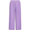 Mediawave Store Pantalone Lungo Donna Estivo Gamba Larga Modello Plisse Texture Largo Vita Alta Viola M/L