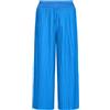 Mediawave Store Pantalone Lungo Donna Estivo Gamba Larga Modello Plisse Texture Largo Vita Alta Blu M/L
