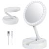 Mediawave Store Specchio Cosmetico Led Double Face Zoom 1X e 10X per Trucco 053158 Pieghevole