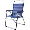 Mediawave Store Sedia Sdraio da Mare Textilene Alluminio Spiaggina Relax Prendisole Richiudibile Blu a Righe