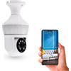 Mediawave Store Telecamera Lampadina Attacco E27 360° Wi-Fi Visione Notturna Controllo da Remoto