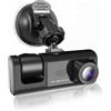 Mediawave Store Dash Cam DVR Monitoraggio Auto Tripla Telecamera Monitor 2 Video Full HD 1080