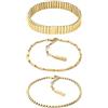 Calvin Klein Set di 3 Braccialetti da Donna Collezione CK STACKED in Acciaio Inossidabile con placcatura ionica Oro Giallo - 35000838