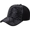 FEOYA Cappellino da baseball da donna, con borchie di strass, regolabile, Shiny Bling casual, sportivo, traspirante, Schwarz, Taglia unica