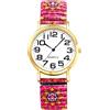 OIDEA Orologio da donna con cinturino elastico: orologio da donna in acciaio inossidabile Boemia stampato estensibile, fantasia analogico al quarzo, grande quadrante numeri arabi, regalo di compleanno