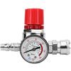 Akozon Interruttore del regolatore di pressione del compressore d'aria Manometro della valvola di controllo con connettore maschiO femmina + regolatore di pressione per compressore