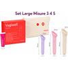 Vagiwell - Dilatatori Vaginali Set Large Confezione 3 Pezzi + Beauty Case In Cotone e Gel Lubrificante Gel Animé 50 Ml