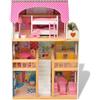 Vidaxl Casa delle Bambole a 3 Piani in Legno 60x30x90 cm