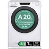 Candy Ultra, Lavatrice Slim 7 KG, 20% più efficente della classe A, 1400 giri, Bianco, Inverter, Vapore, Wi-Fi, Ciclo Igiene, HES4 474TWMB8-S