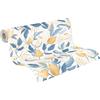 livingwalls carta da parati TNT con motivo di fiori e foglie in bianco, blu e giallo - Carta da parati floreale 10,05 m x 0,53 m di COSMOPOLITAN - 790626