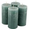 Klocke Kerzen Candele rustiche di alta qualità, 4 pezzi, candele di cera/rustica/candele dell'Avvento natalizie (verde smeraldo, grande: altezza 14 cm/Ø 7 cm)
