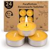 LETINE Confezione da 24 candele di cera d'api - Candele in cera d'api pura tealight, senza profumo, senza fumo e pulito, con oltre 4 ore di durata