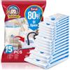 BoxLegend Sacchetti Sottovuoto Vestiti 15 Pezzi Tipo Spesso Sacchetti Sottovuoto 1XXL+ 2XL+ 5L+ 5M+ 2S Riutilizzabili per Contenere Coperte Vestiti Lenzuola Piumoni Cuscini Marca