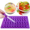 Wincal Candy Mold, 20 Grid Fudge Worm Chocolate Candy Stampo in silicone per torta con contagocce