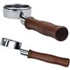 Normcore Portafiltro nudo da 58 mm per macchine da caffè Gaggia Classic Pro, Gaggia Carezza, Gaggia Cubika Plus, portafiltro senza fondo con cestello da 18 g, manico in vero noce americano