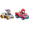 Hot Wheels RacerVerse - Set di 2 veicoli die-cast con personaggi piloti del mondo dell'intrattenimento inclusi, dettagli autentici in stile Hot Wheels, giocattolo per bambini, 3+ anni, HRT90