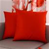 PETTI Artigiani Italiani - Coppia di Federe Cuscino 30x30 cm in Microfibra, Cuscini Arredo Camera da Letto, Divano, Set 2 Fodere Copricuscino, Federa Tinta Unita Rosso, 100% Made in Italy
