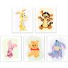 BigWig Prints Winnie The Pooh - Set di 5 stampe ad acquerello, motivo: suinetto tigre con occhiello coniglio