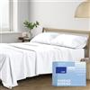 THREAD SPREAD - Set di lenzuola per letto queen, in 100% cotone, 400 fili, 4 pezzi, ultra morbide, traspiranti, fresche, rasatello, tasca profonda 40,6 cm, per chi ha caldo mentre dorme (bianco)