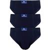 Armata di mare 3 Slip Mutande da Uomo Cotone Elasticizzato con Elastico Interno e Scritta Bianco Nero Grigio Blu (6/XL, Blu)