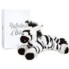 Doudou et Compagnie Histoire d'ours - Peluche Zebra - 25 cm - Bianco/Nero - Regalo per bambini - Zephir La Zebra - Terra Selvaggia - HO3048