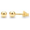KEZEF Orecchini a da donna in oro giallo 14K - Orecchini a riempiti d'oro - Borchie a sfera da 3 mm