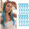 CENCERY 12 Extension Capelli Clip-In Blu Ghiaccio 50 cm | Capelli Lunghi Sintetici Lisci per Treccine | Accessori per Capelli Festival Donna e Ragazza (Blu Ghiaccio)