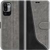 Mulbess Custodia per Xiaomi Redmi Note 10 5G / Poco M3 PRO 5G, Cover Cellulare, Tasca Slot Carta, Supporto Stand, Magnetica Chiusura, Elegante Grigio