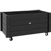 Outsunny Fioriera da Giardino con Foro di Drenaggio e Rotelle, in Legno di Abete, 89x48x47 cm, Nera|Aosom
