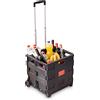Relaxdays Carrello Portaspesa, Plastica, HxLxB: 39 x 42 x 37 cm, Portata 35 kg, Porta Spesa, Carrellino, Nero