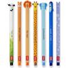 Legami - Set di 7 penne gel cancellabili con inchiostro cancellabile termosensibile, inchiostro e motivi a botte, punta da 0,7 mm, motivo panda, corgi, leone, giraffa, elefante,