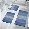 Enyhom Tappeti Bagno 3 Pezzi, Morbido Tappeto Doccia in Microfibra, Super Assorbente Tappetino Bagno Antiscivolo, Lavabile in Lavatrice, Peloso Tappetino Bagno e Tappetini per il Bagno, Piedistallo Wc