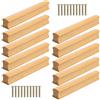 LNSYSNS 10 Pezzi Pomelli Legno, Legno Maniglie per Armadio, Lunghezza 150 mm Pomelli Cucina, Interasse 128 mm Maniglie Cassetti, con 20 Viti, per Mobili, Credenze, Cassetti