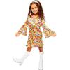 amscan (PKT) 9907364 - Costume da hippy arcobaleno per bambine (6-8 anni)