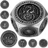 DND DADO Set di Dadi Rotanti DND, 8 Facce Spinner in Metallo, Design a Rilievo 3D, Dadi Poliedrici Girevoli, Regalo D&D con Scatola Logo Drago, Giochi da Tavolo, Accessori per Giochi di Ruolo, Argento Scuro