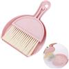 cobee Mini Paletta e Set di spazzole, Piccola Scopa e Paletta per la Pulizia Set di spazzole da Tavolo Portatili con spazzole a setole morbide e Paletta per la Polvere per L'Ufficio(Rosa)