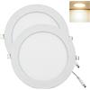 YULIN SUN Faretti LED Interno, 2 x 9W 810 Lumen Faretti LED da Incasso per Cartongesso, Ultrasottili 9mm Plafoniera da incasso, foro incasso Ø 130 mm - Ø 140 mm, 3000K Bianco Caldo