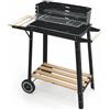 Galileo casa BBQ rett.Piano Legno conruote 86,5x27x81,5