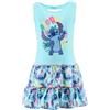 Disney Stitch Abito per Ragazzi, Abito Morbido Cotone con Motivo Aloha a Maniche Corte, Taglia 8 Anni | Blu