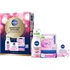 Nivea (Beiersdorf SpA) NIVEA Essentials Skincare Kit cofanetto regalo donna, Set donna con Crema Viso Idratante Nutriente 50 ml, Struccante Occhi Waterproof 125 ml e Burrocacao Labbra Labello Soft Rosé 4.8 g 1 pz